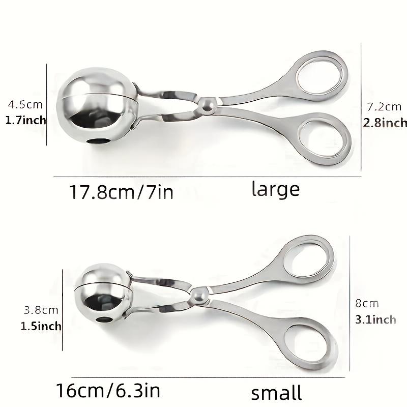 2Pcs Stainless Steel Meatball Maker, Kitchen Tool for Scooping Forming, Non-Stick Meatball Cutter Easy Clean Dishwasher Safe