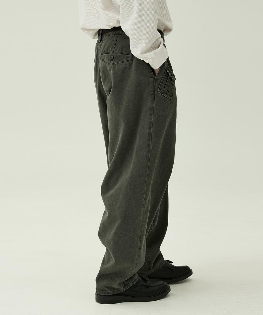 MAGOODGAN Karoon 4217 Washed Balloon Wide Fit Khaki Chino Pants
