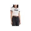 Levis Logo Print Round Neck Short Sleeve T-Shirt Women T-Shirts White A3523-0068