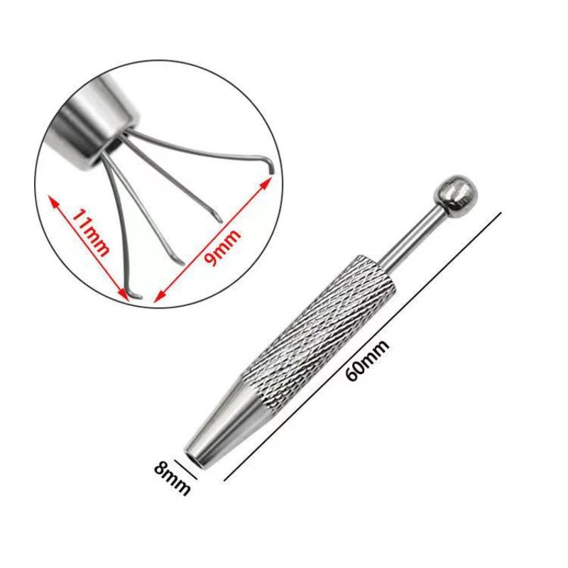 Mini Tweezer 4 Claws Jewelry Beads Pick-up Tool Diamond Gems Prong Holder Catcher Grabber Stainless Steel Body Piercing Tools