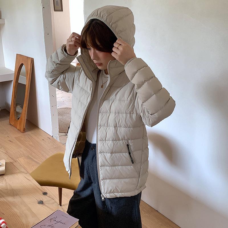 Sweet wind white duck down lightweight down jacket women's short winter new stand-up collar ribs sports liner jacket