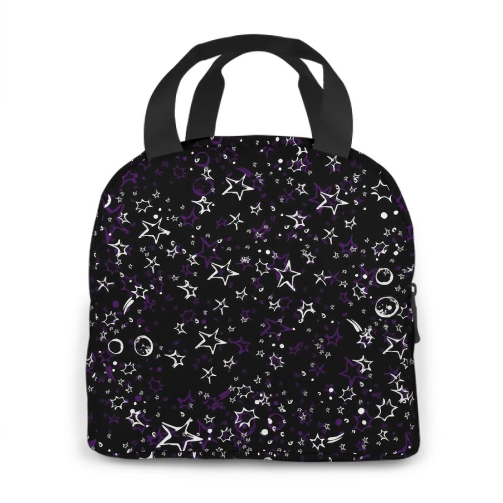 Geantă de prânz Planete Stele Albe Geantă Tote pentru Adulți Recipient Cutie de Prânz Reutilizabil Pentru Femei Bărbați Școală Birou Muncă