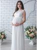 European & American Long Sleeve Lace Stitching Sexy Loose Trailing Sleeveless Maternity Dress