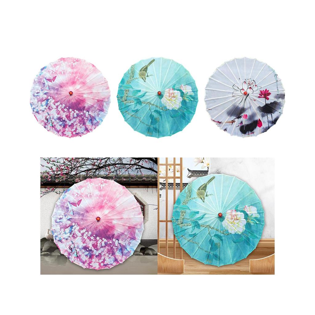 Chinese Oiled Paper Umbrella Oil Paper Umbrella Ancient Dance Umbrella for Performance Party Events Music Festivals Cosplay