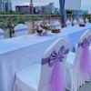 1PC Elastic Party Multiple Colors Ornament Polyester Decorative Chair Back Flower Wedding Decoration Mesh Romantic Accessories