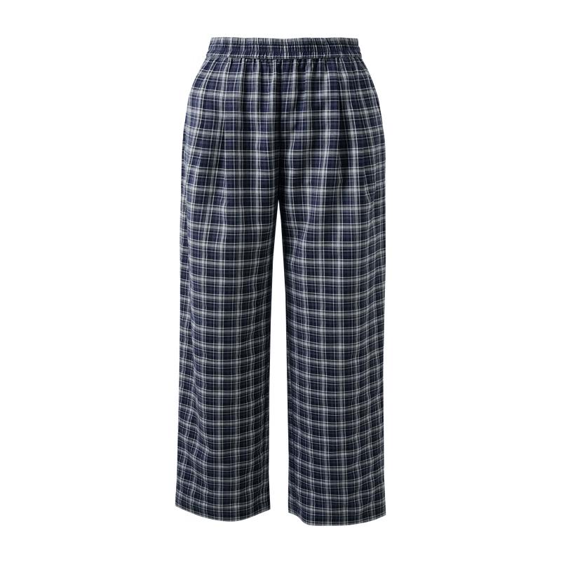 Sancai Women s Plaid High-Waist Straight-Leg Casual Pants L