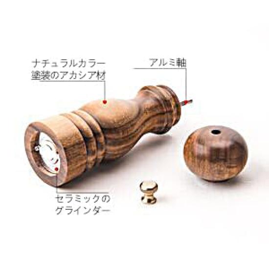 Pepper Mill Salt Mill Natural Oak Mill Pepper Pepper Wood Ceramic Core Pepper Grinder Manual Spice Grind Solid Wood Rock Salt Black Pepper Black