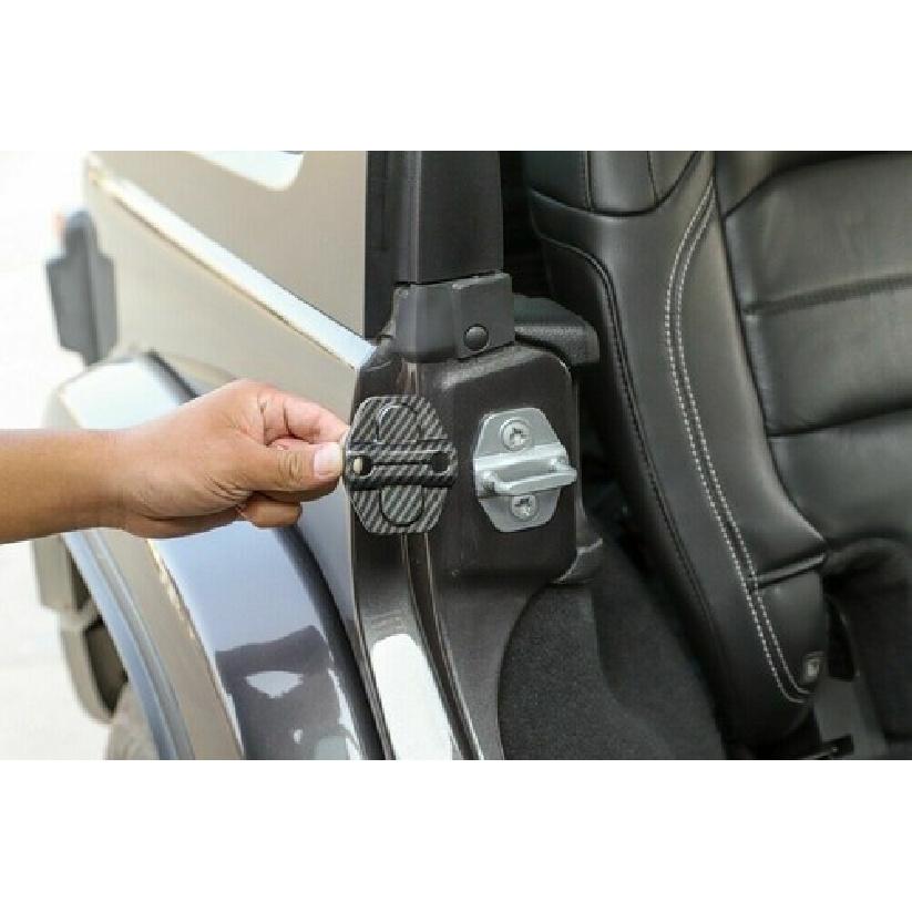 4x Car Door Lock Cover Buckle Trim Bezel For Jeep Wrangler JL JT Carbon Fiber