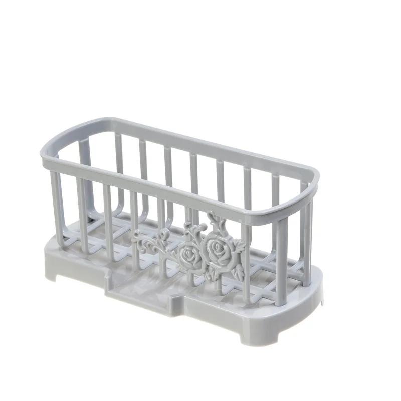 

Сливная стойка для кухонной раковины, корзина для хранения, держатель для губки, съемный бытовой дозатор для мыла в ванной, органайзер, полка серый