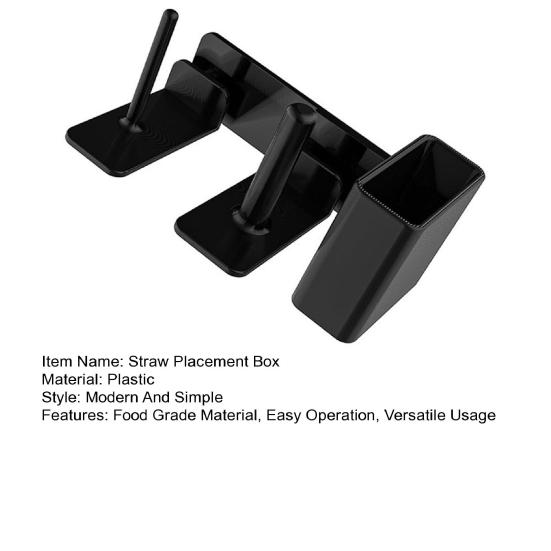 Coffee Condiment Organizer for Countertop Food Grade Straw Placement Box Reusable Cup And Lid Storage Holder Coffee Bar Supplies Organizer