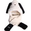 Women's Cute Bear Plush Hooded Snood with Warm Gloves and Scarf Set