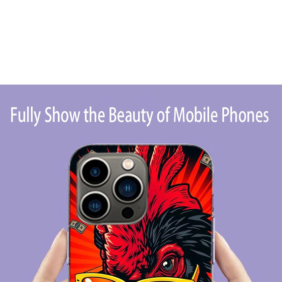 Cool Rooster Making Money Phone Case For Iphone 17 Air 15 Pro 14 Plus 16 Pro Max 17E 16E 12 13 Mini 11 Cover Cute Fundas