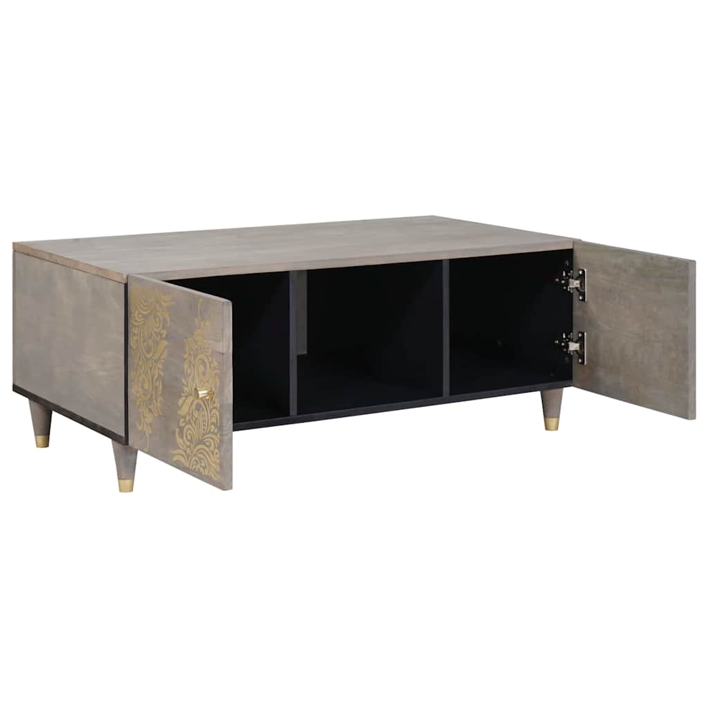 Coffee Table Gray 100 x 54 x 40 cm Solid Mango Wood