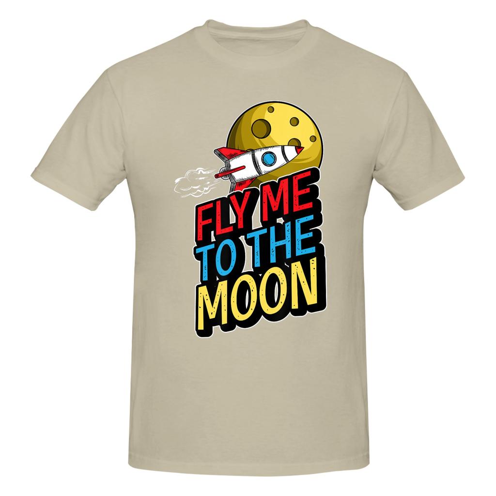 1 Piece Astronaut Funny Graphic 100 Cotton Tshirt Fly To The Moon Tees Tops For Unisex