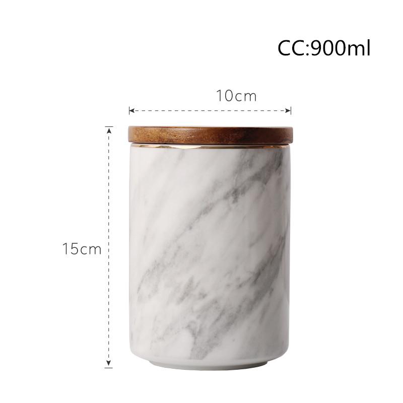 Nordic Marbled Sealed Cans with Lids Ceramic Storage Jars Tea Cans Candy Biscuit Jars Living Room Home Accessories WSHYUFEI