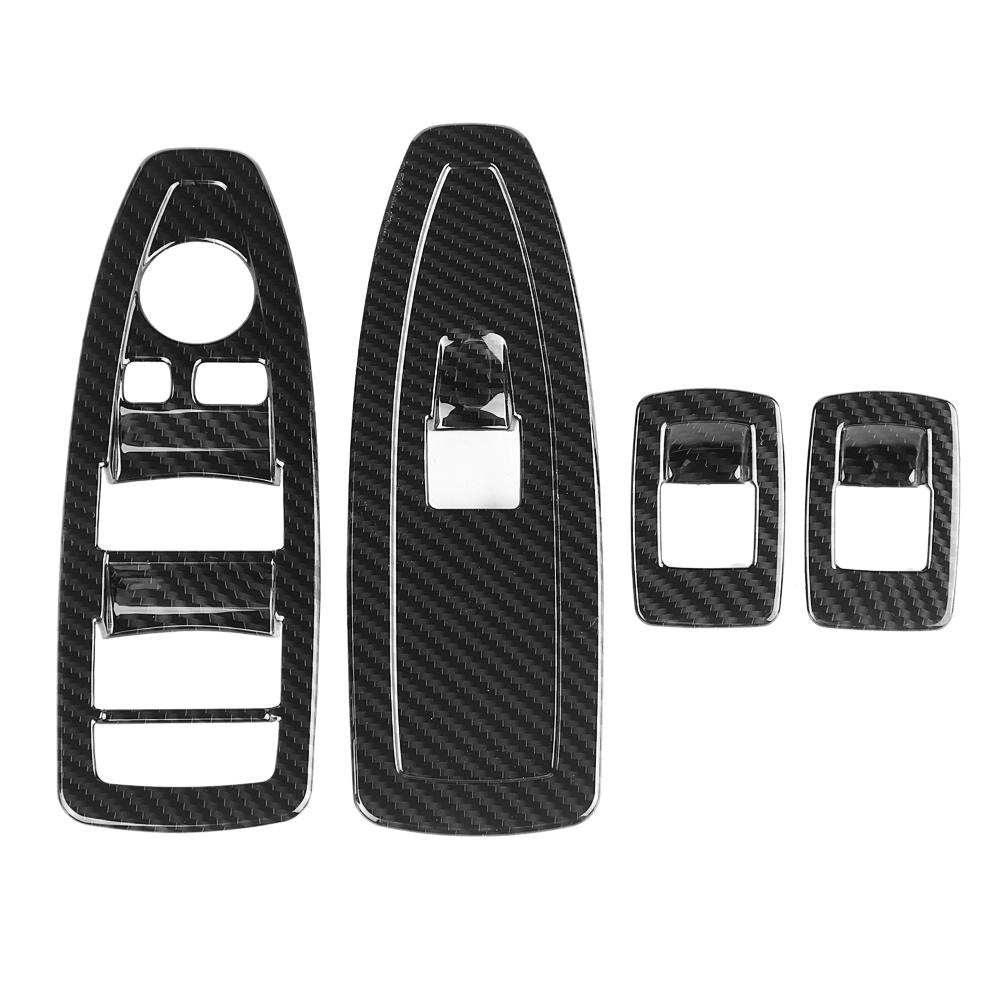 4pcs Carbon Fiber Style Window Lift Switch Frame Trim for BMW X1 16 19