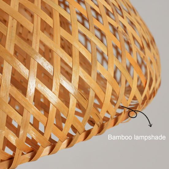 Hand-woven Lamp Shade Bamboo Pastoral Natural Lamp Hanging Cover Home Decor