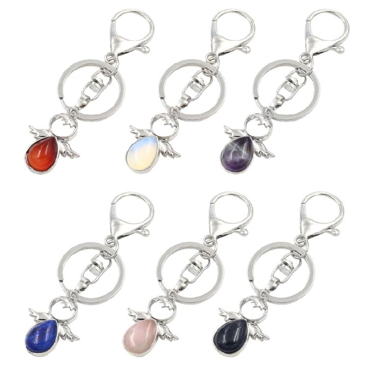 Elegant Angel Keychain with Crystal Keyring Backpack Decoration Jewelry Gift