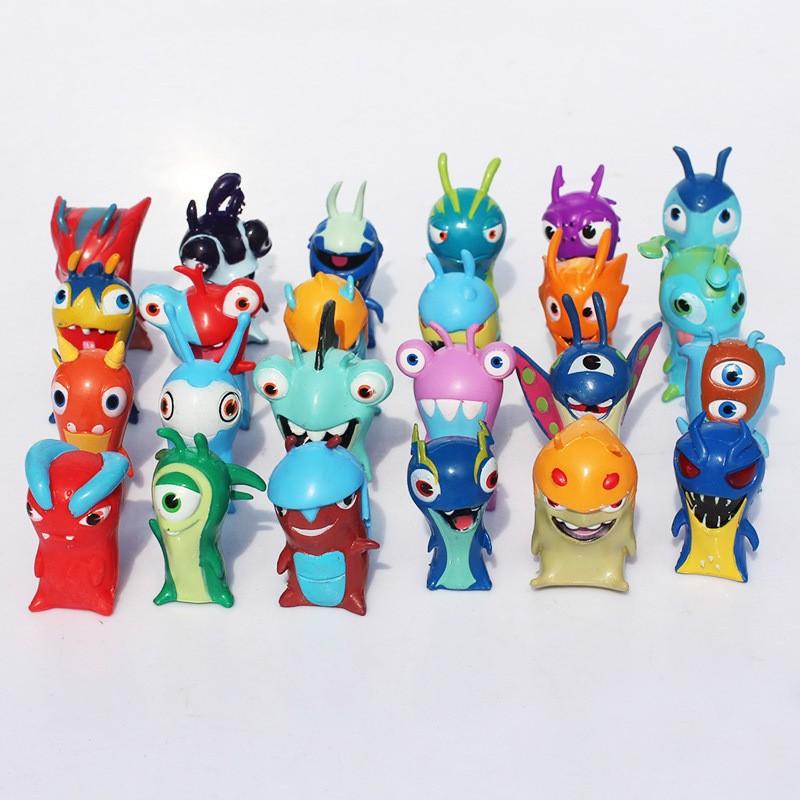 24pcs/set Slugterra PVC Anime Cartoon Cute Action Figure Hobby Toys Collection Model Tide Play Birthday Gifts For Children Kids