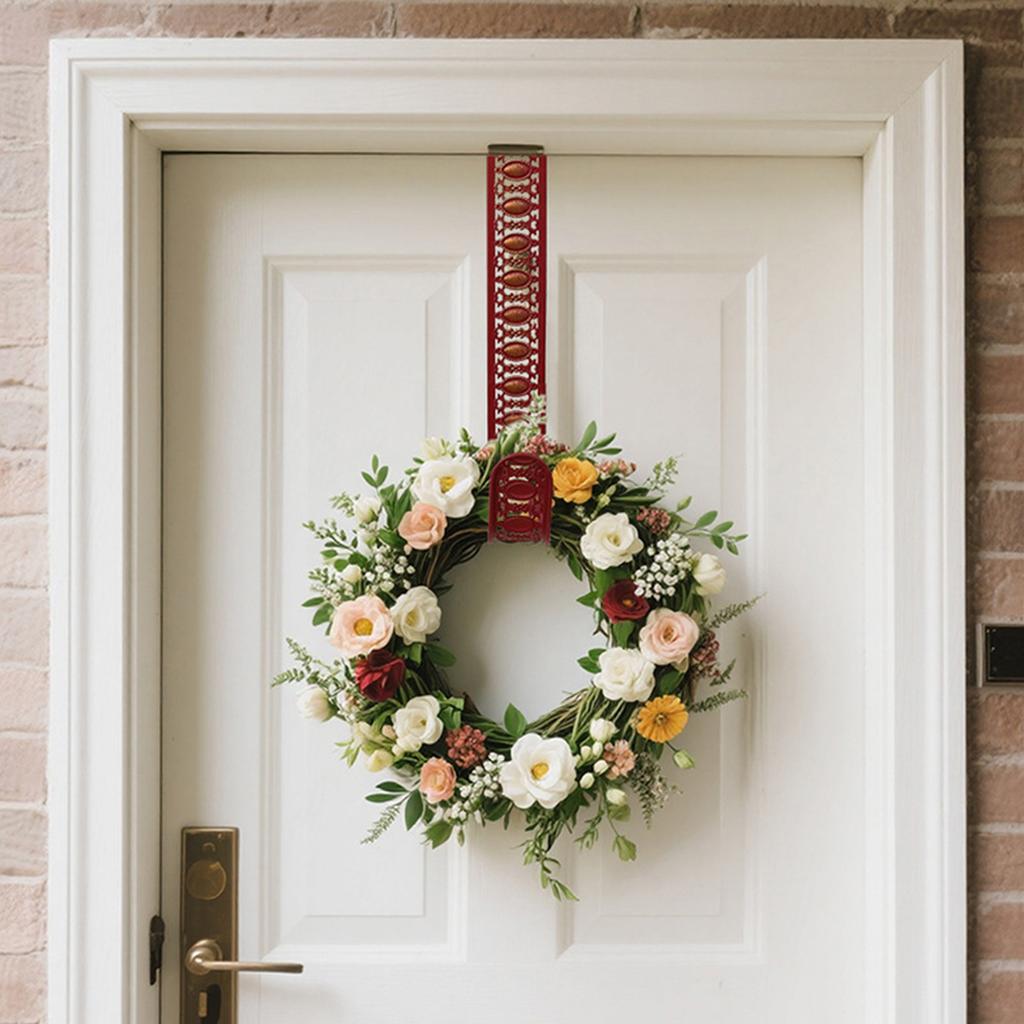 Železný háček na vánoční věnec, Vánoční závěs na dveře, Vánoční dekorace háček na věnec