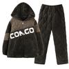 Coral Fleece Pajamas Men'S Winter Thickened Fleece Warm Men'S Autumn And Winter Three-Layer Cotton-Padded Loungewear
