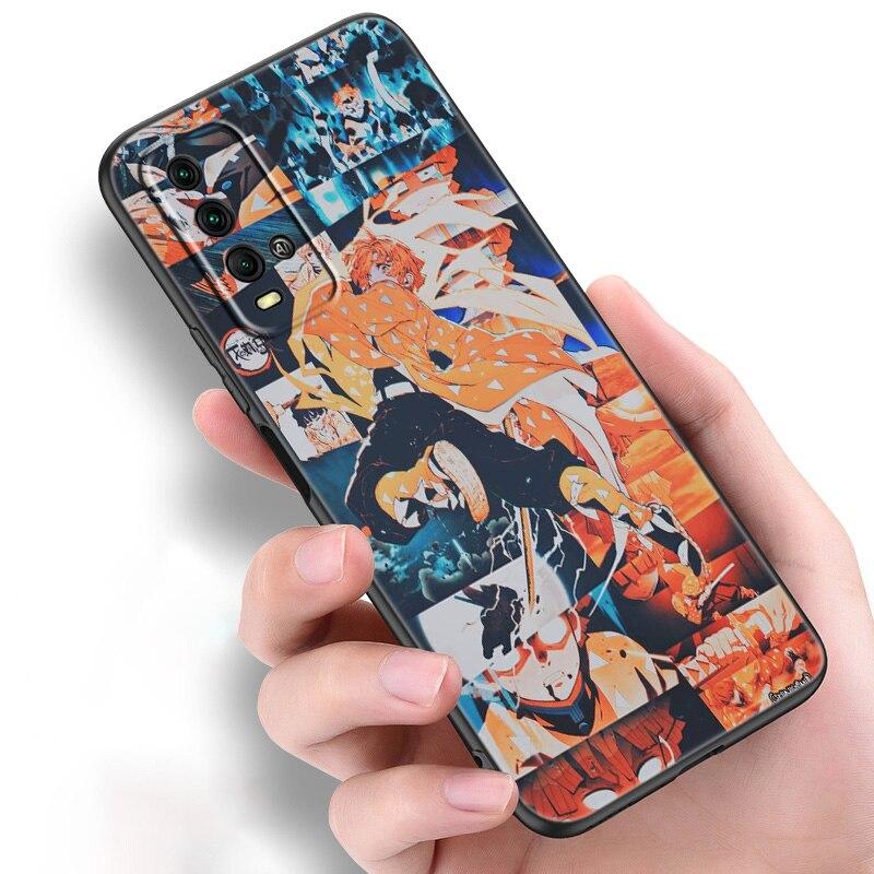 Anime Demon Slayer Zenitsu Silicone Phone Case For Xiaomi Redmi Note 11 10 9 8 Pro 11T 10T 10S 9S 8T 9 9A 9C 9T Black Soft Cover