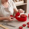 6cm Breites Weihnachtsbaumband Rotes Beflocktes Geschenkband Beflocktes Band Feiertagsdekorationen