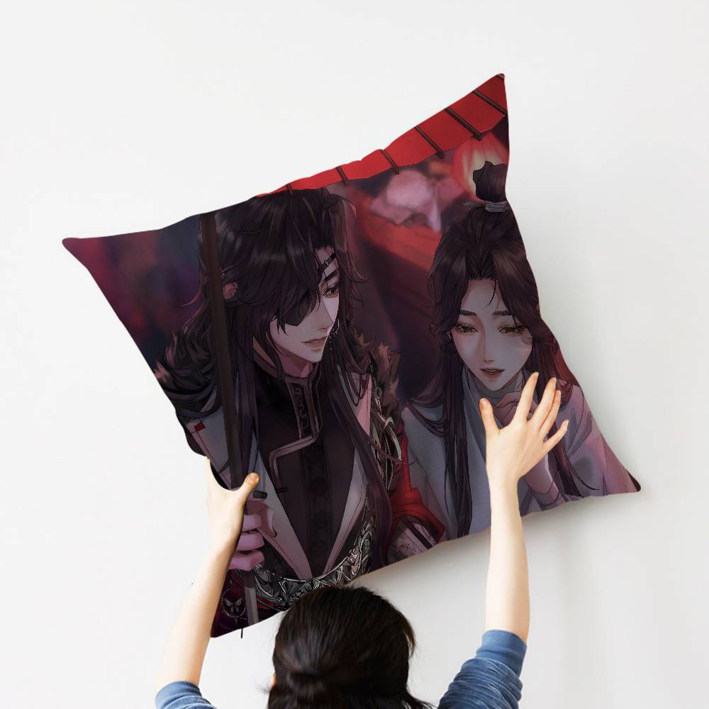 1pc Heavenly Officials Blessing Animation Cushion Cover Car Throw Pillow Case For Sofa Car Christmas Gift 40x40cm 45x45cm