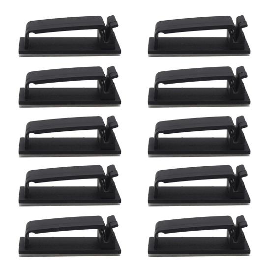 

10Pcs FC-30 Cable Winder Strong Adhesive Cord Management Organizer Cable Clip Wire Tie Fixer for Desk 10pcs_Black