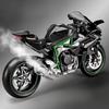 Grande Taille 1/9 Kawasaki H2R Simulation Spray Modèle de Moto Jouet Simulation Modèle de Moto en Alliage Collection de Voitures pour Garçon Cadeau Fait Main