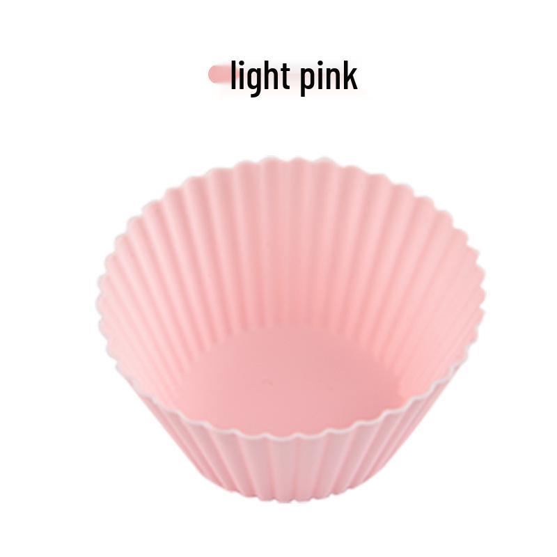 Multi-Color High-Temp Silicone Cake Mold: Reusable, Food-Grade Muffin & Cookie Cups светло-розовый