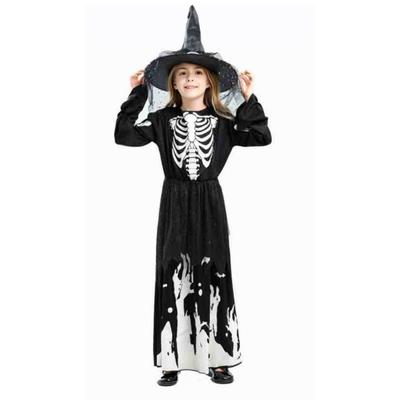 Yousheng Glow In The Dark Witch Costume Halloween Cosplay Outfit for Kids Unisex Party Performance Robe for Halloween Parties And Festivals