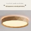 "2024 Vintage Walnut Wood Grain Ceiling Lamp for Bedroom or Study"