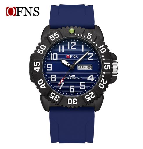 OFNS 1303 High-end Electronic Double Calendar Quartz Watch Fashion Trend Men's Watch Digital Waterproof Wristwatch