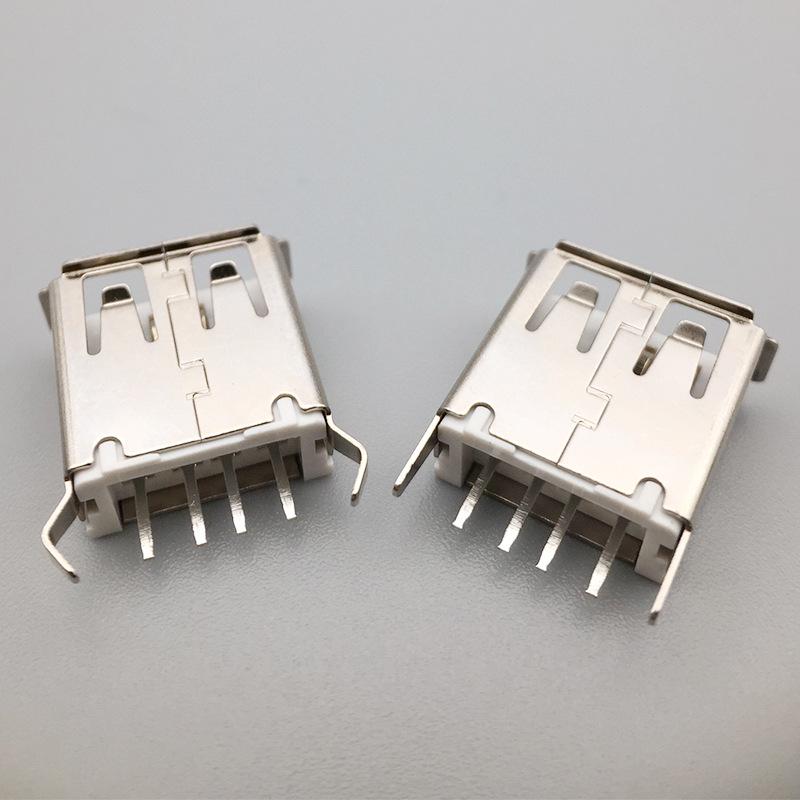 15.0 USB Female Socket, Vertical 180° Insert, A-Type, Straight Bent Pin, Crimped Edge, USB 2.0 Interface