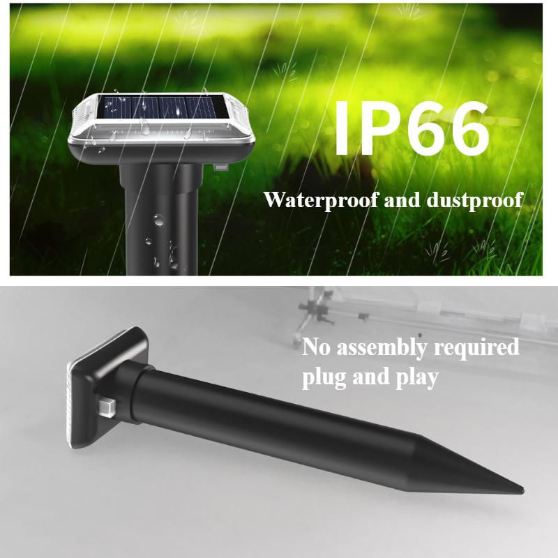 Solar Powered Rodent Repellent Buzzing Vibration Plug and Play Ultrasonic Rodent Repellent Outdoor Snake Repellent