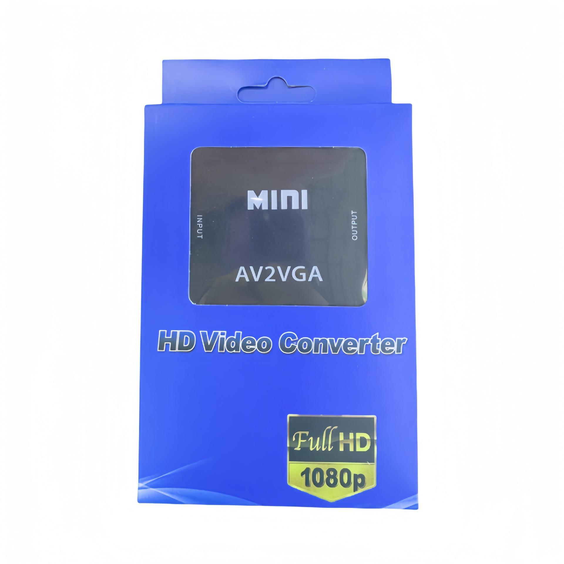 

Видеоконвертер AV в VGA - RCA в VGA, Адаптер ТВ в ПК чёрный