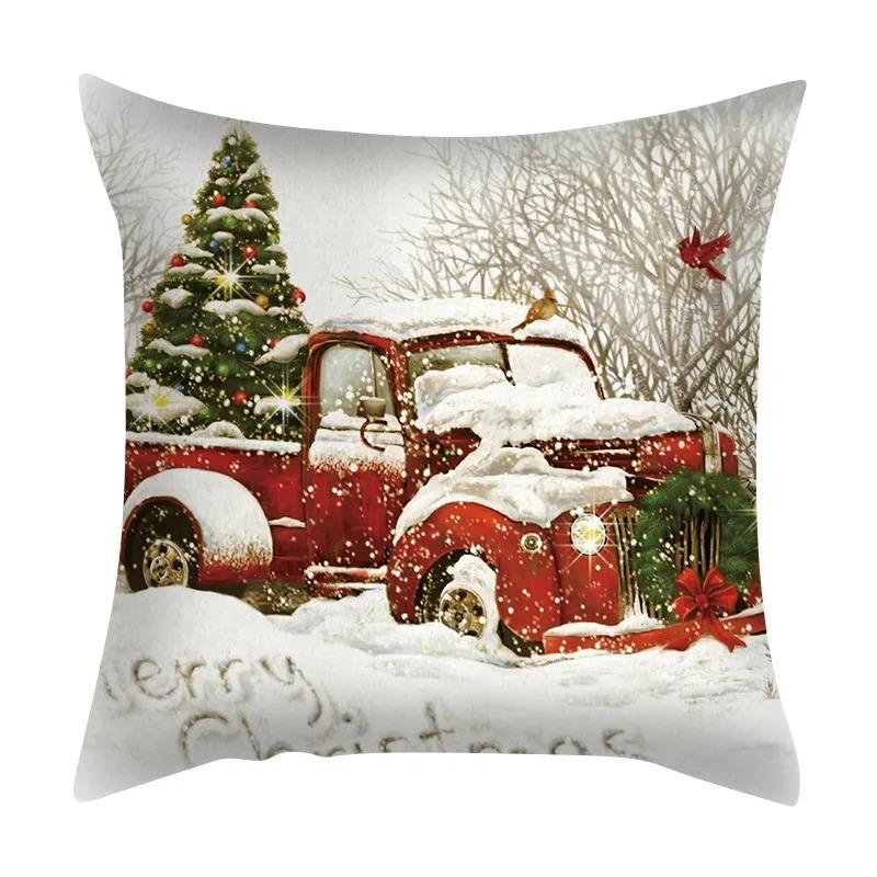 Christmas Themed Pillowcases Car Accessories Office Santa Claus Living Room Sofa Home Pillowcases
