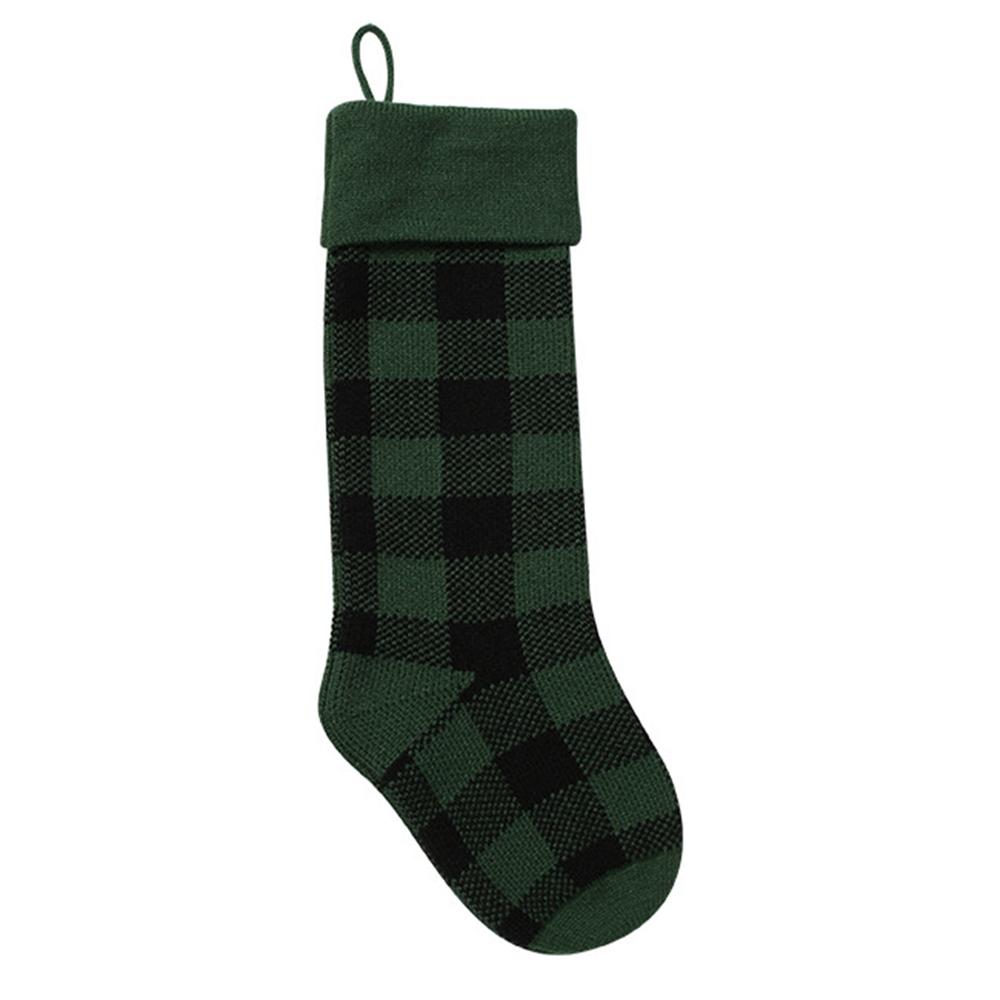 Plaid Christmas Stockings - 18 Inch Long Knitted Plaid Christmas Stockings Ornament for Family Holiday Christmas Party Decorations