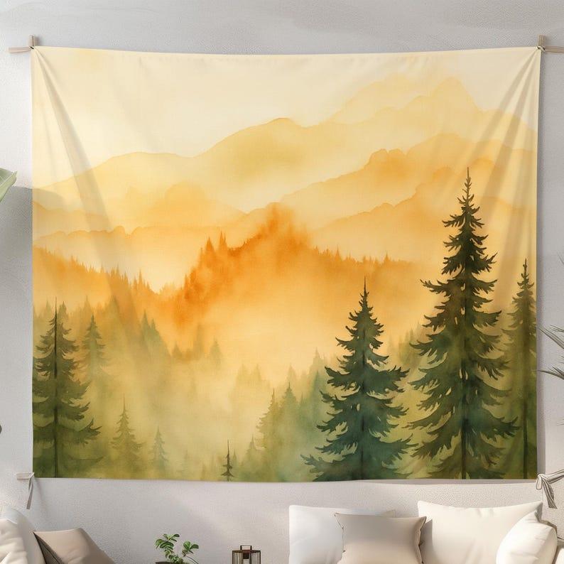 mountains and forests tapestry 75x100 чёрный