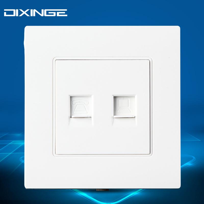 Ivory White 86 Type Single Port Network Wall Socket for Broadband and Computer Connectivity