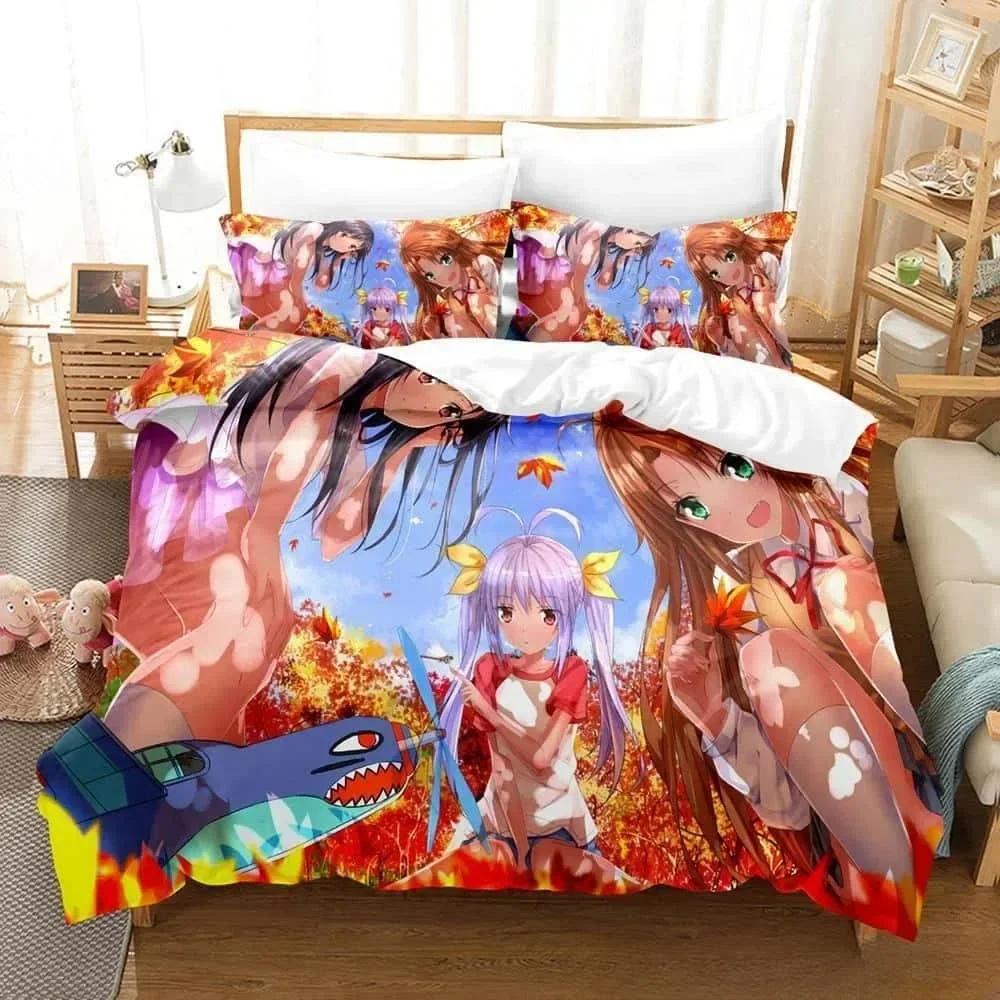 3D Print Anime Non Non Biyori Bedding Set Printed Bed Set With Pillowcase Bed Duvet Cover Soft Queen King Size Bedclothes Home