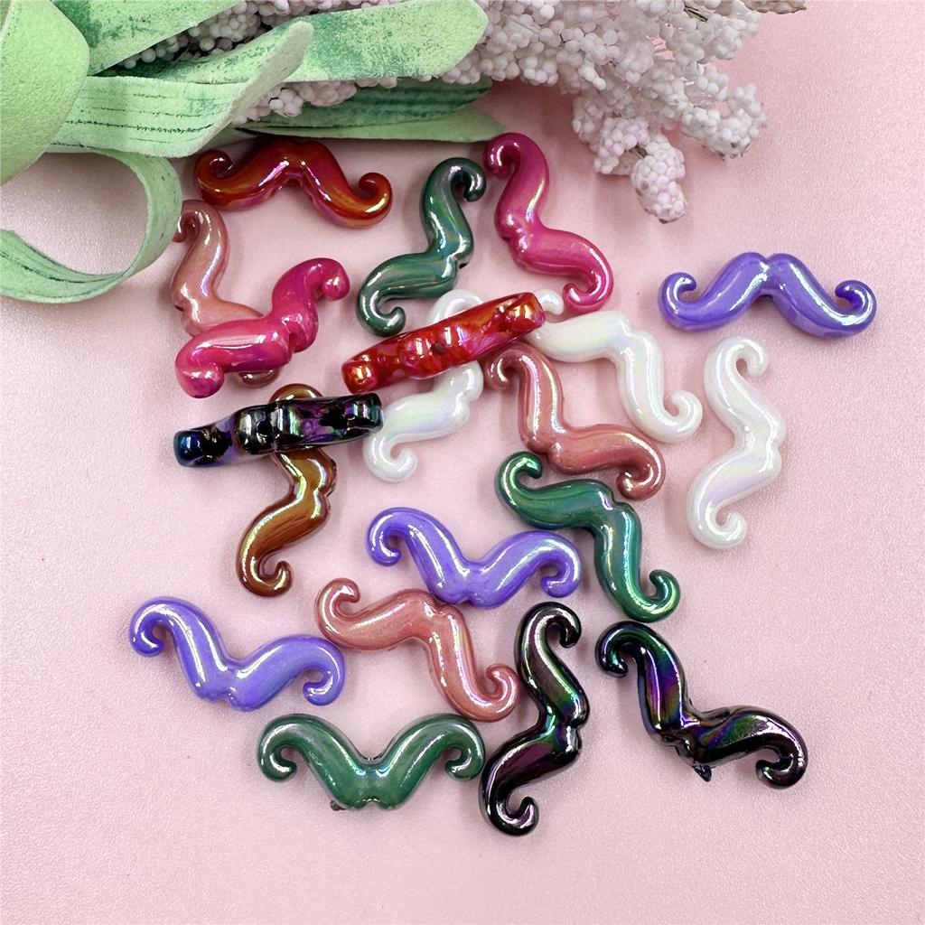 Accessories Ring Beaded Acrylic Beads Perforated Beard Jewelry Bracelet 9.1 * 23.6mm DIY Handmade Colorful 20pcs Hanging