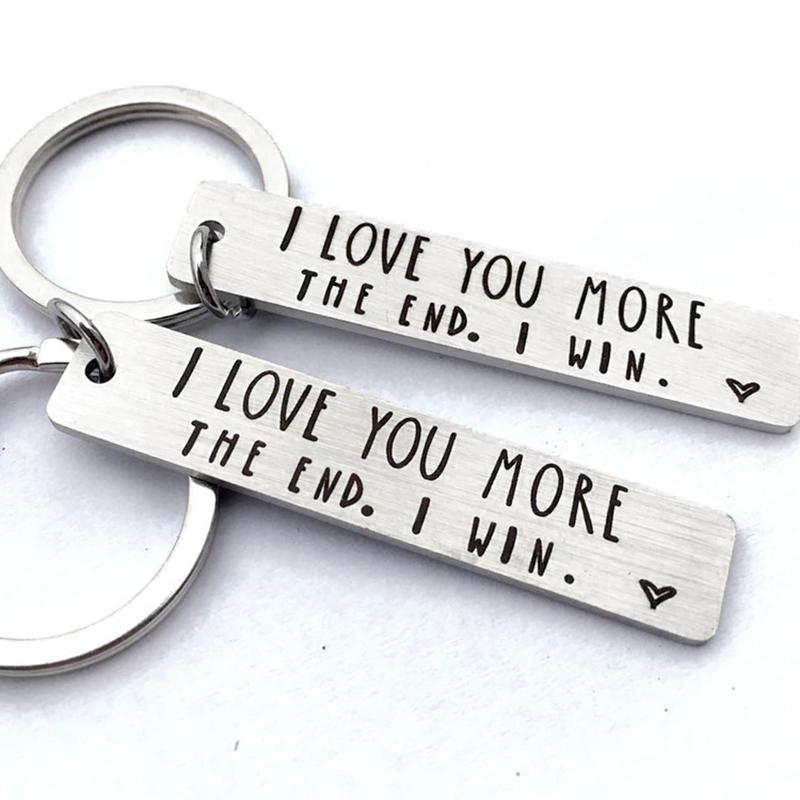 I Love You More The End I Win Funny Birthday Keychain A Personalised Gift for Him/Her Festive & Party Supplies WWO66