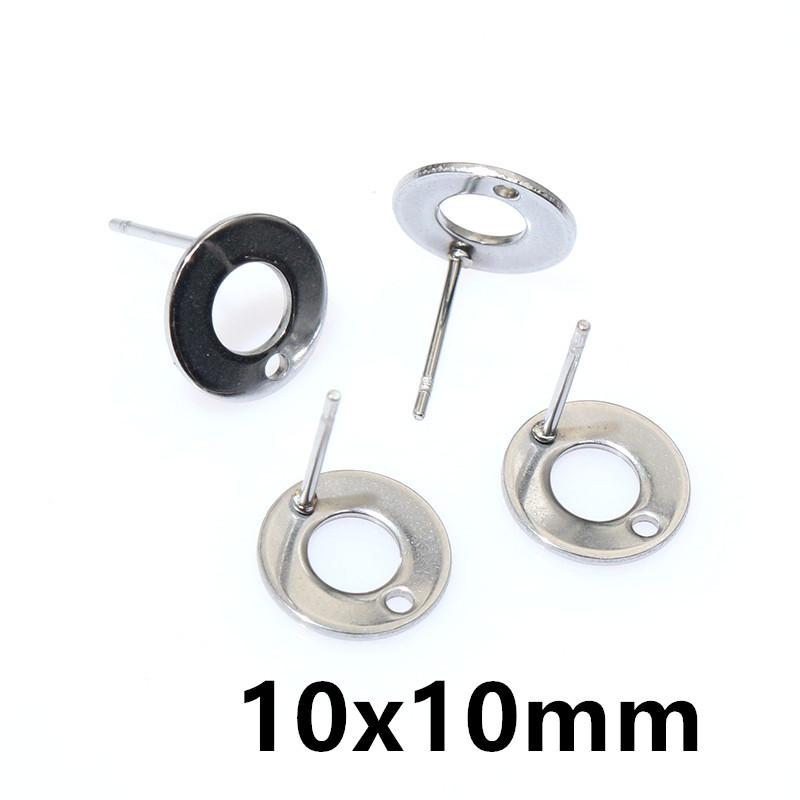 20pcs Craft Stud Earring Pins Stainless Steel DIY Earring Geometric Polygonal Earrings Posts Earring Jewelry Making Accessories