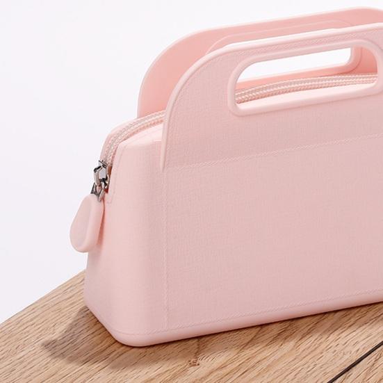 Kompakte Make-up-Tasche aus Silikon, wasserdichter Kosmetik-Organizer mit mehreren Fächern, Reise-Aufbewahrungsetui für Hautpflege und Toilettenartikel