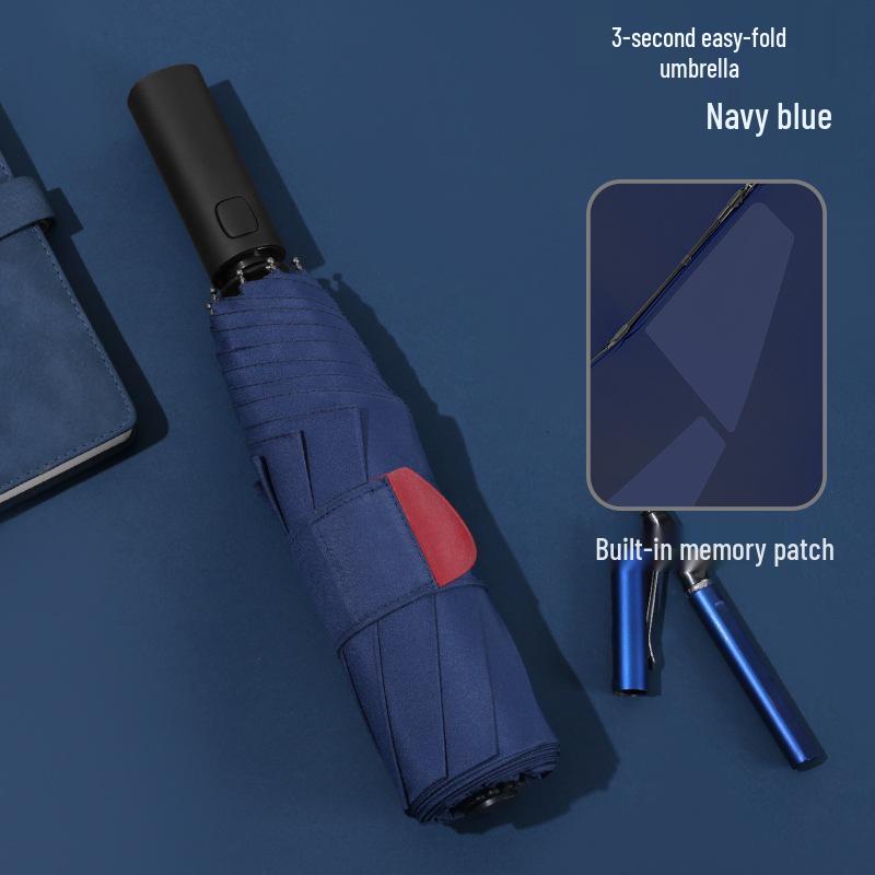 Black Magic Auto-Close Memory Umbrella: Compact, Foldable, Ideal for Business and Gifts