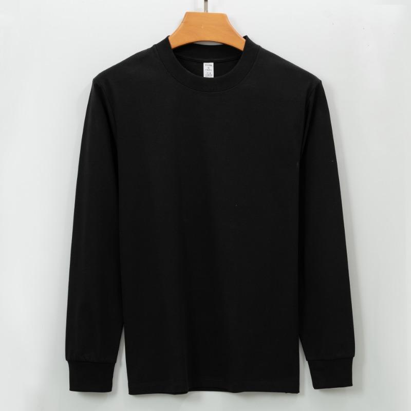 Men Thick Solid Long Sleeve Crew Neck Casual Bottoming T Shirt