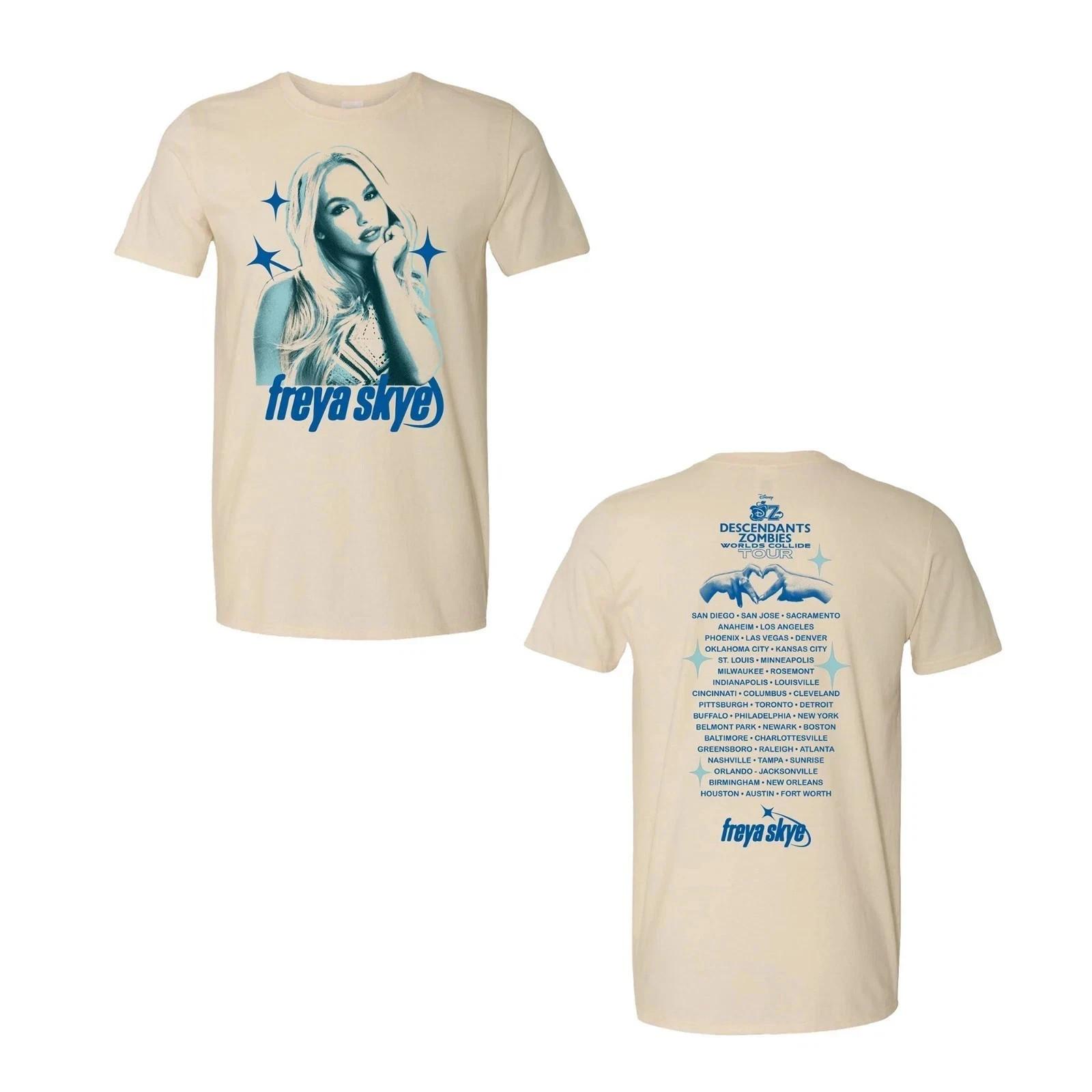 REPRINT Descendants Zombies Worlds Collide Tour 2026 T-Shirt Freya Skye Cast XXXXL