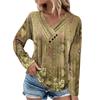 Long Sleeve Blouses For Women Casual V Neck Button Down Shirt Vintage Floral Print Blouse Tops Loose Fit Fall Shirt Top